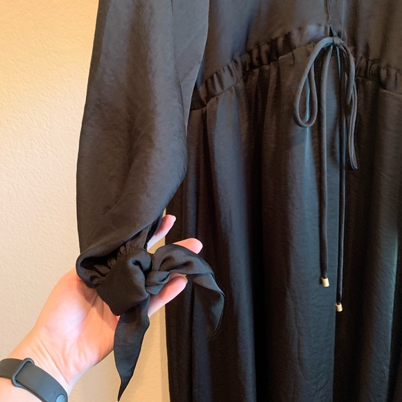 Lulus Owning It Black Satin Maxi Dress - Picture 7 of 8